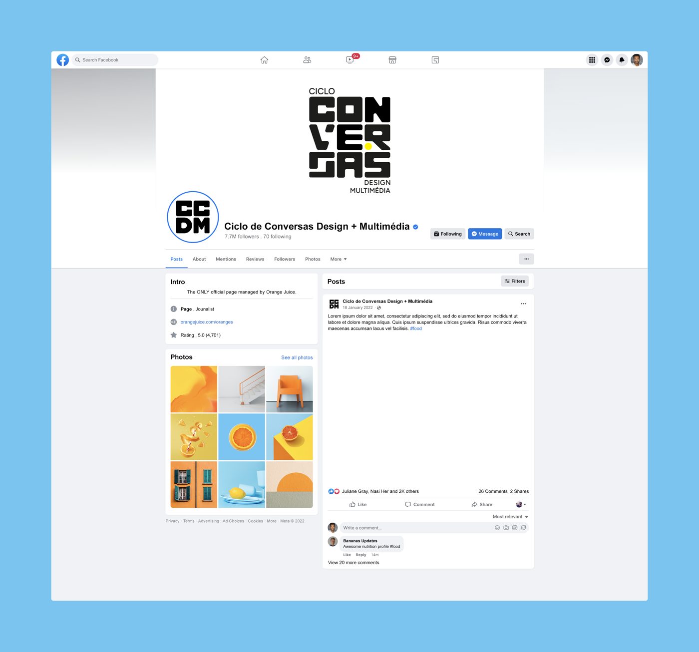 Facebook page application