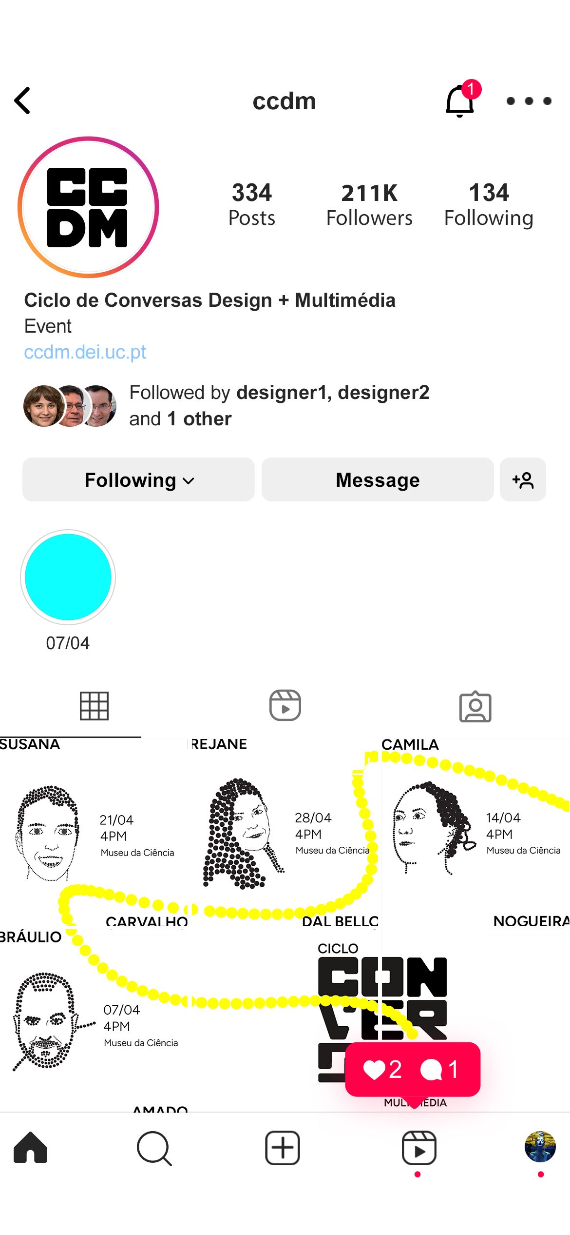Instagram profile application