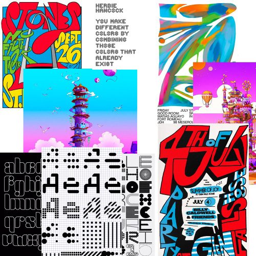 Mood board of typographic references