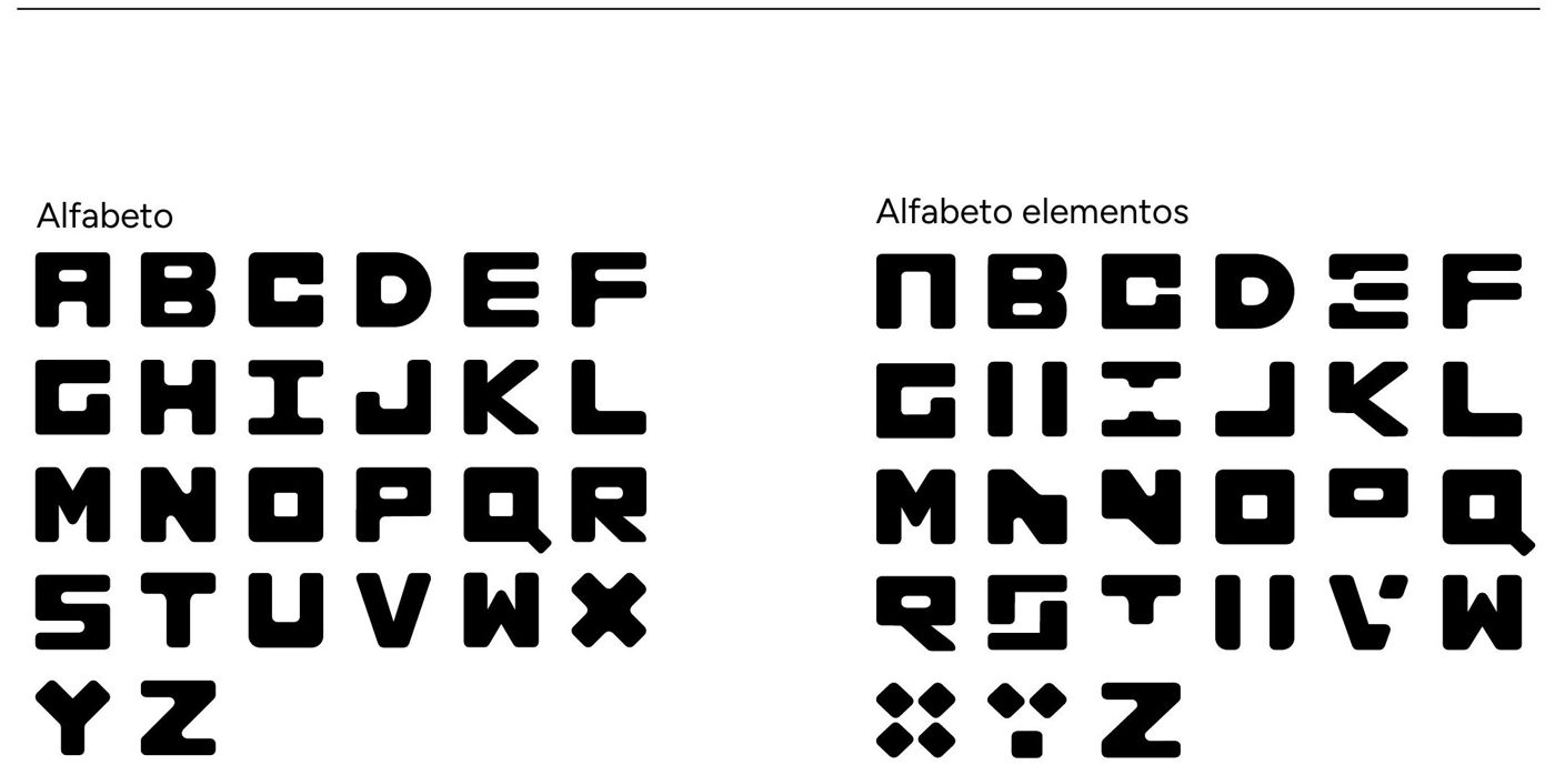 Custom typeface alphabet